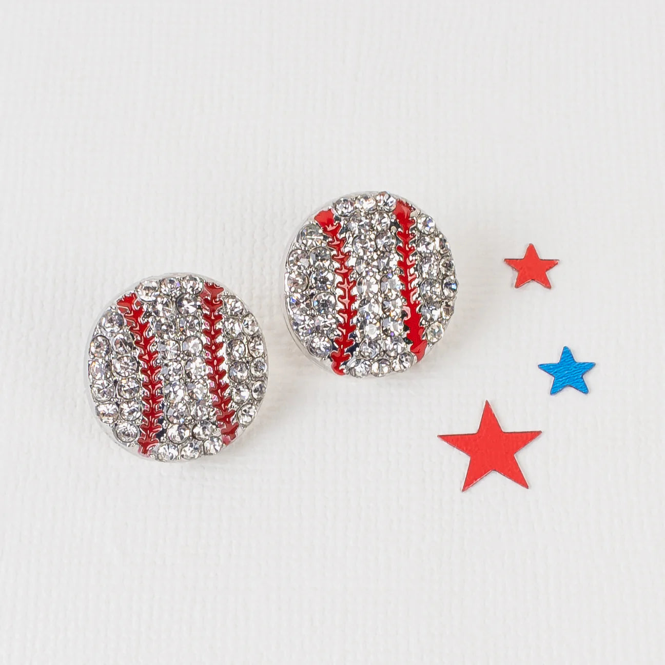 Blingy Baseball Stud Earrings