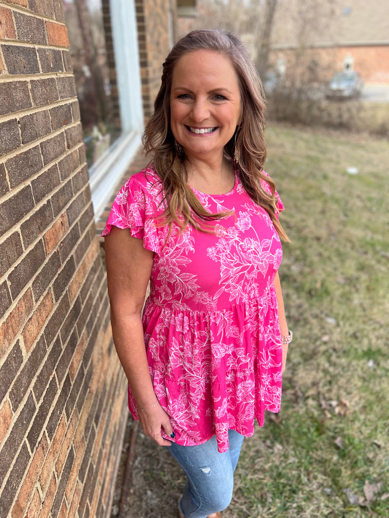 Fuchsia Weekend Living Floral Top