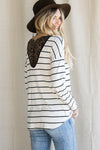 Off White Clever Ways Stripe Lace Back Top