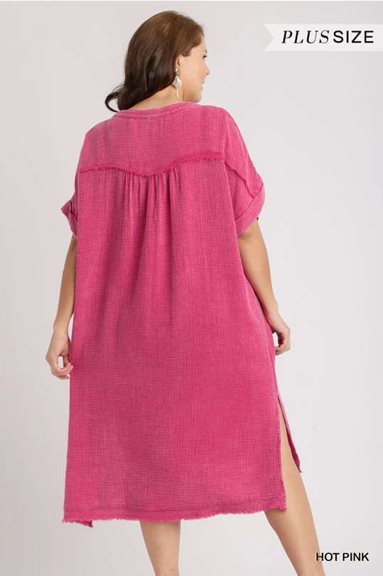 Hot Pink Summer Days Midi Dress