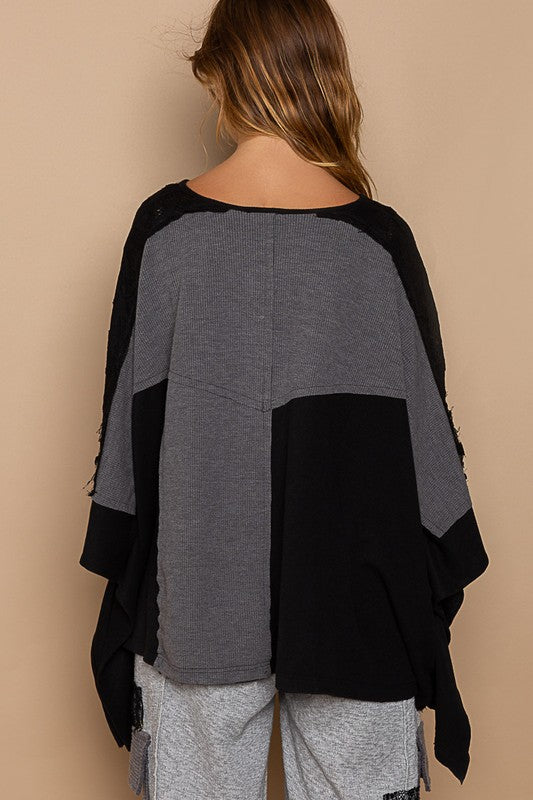 Black Fall Escape Oversized Top