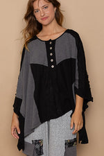 Black Fall Escape Oversized Top