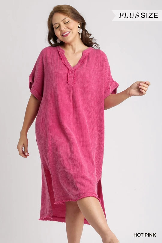 Hot Pink Summer Days Midi Dress