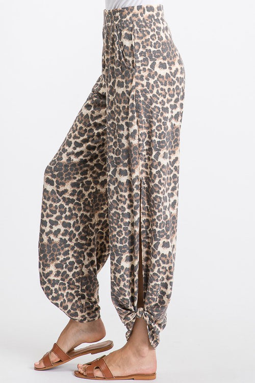 Animal Wild Side Slit Tie Pants