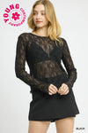 Black Sheer Lace Top