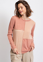 Cinnamon Never Too Late Colorblock Top