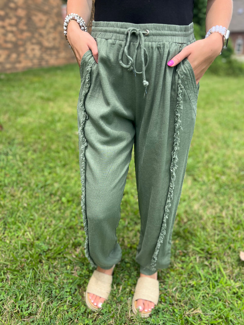 Olive Try Again Jogger Pants