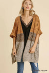 Taupe Colorblock Cardigan W Pockets