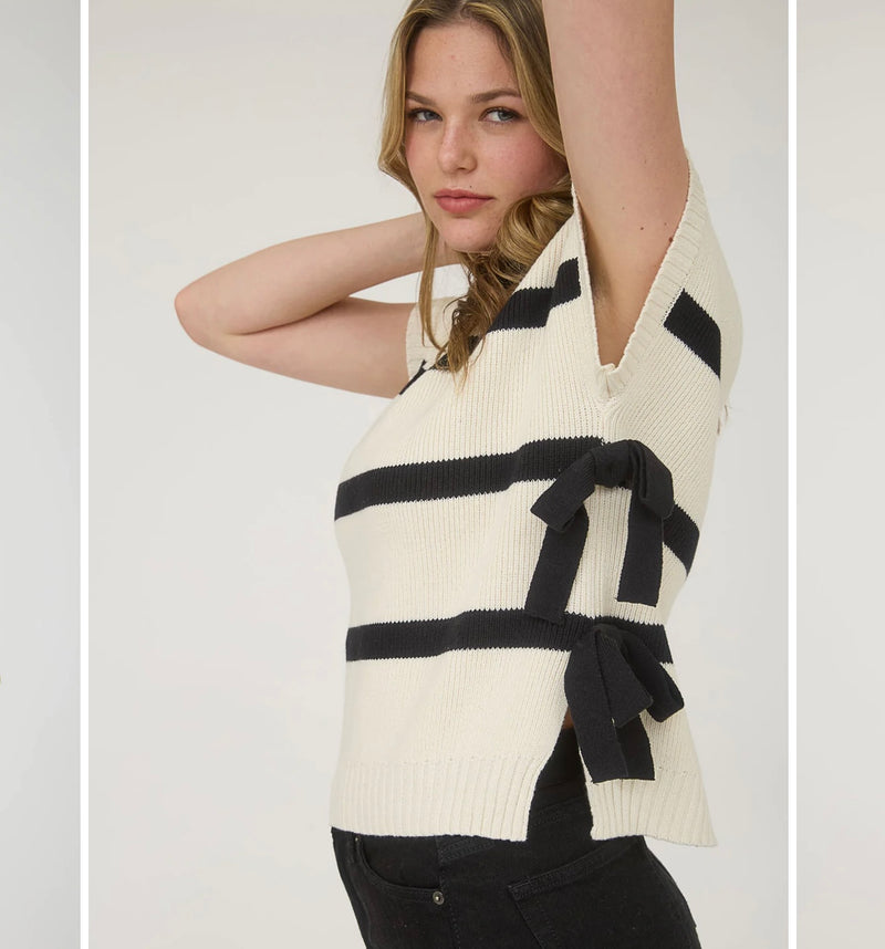 Cream Crisp Air Stripe Sweater