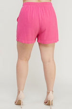 Hot Pink Wait For You Linen Shorts