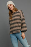 Brown Easy Does It Stripe Top