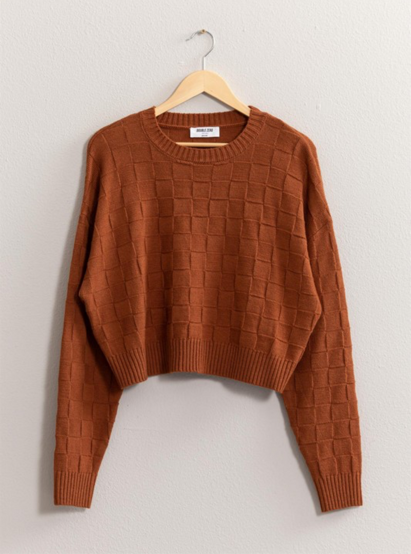 Chocolate Say A Toast Textured Sweater