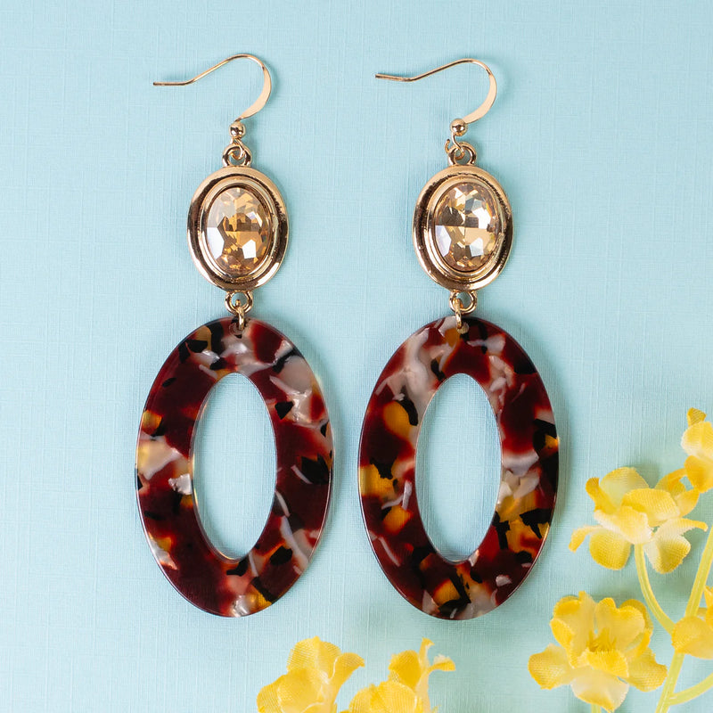 Brown Acrylic Earrings