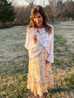 Yellow Feels Of Spring Floral Midi Dress