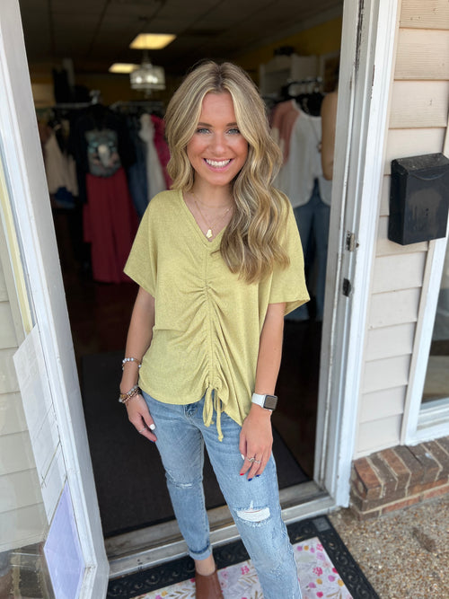 Mustard World Beauty Scrunched Top