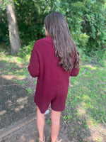 Wine Snuggle Weather Knit Romper