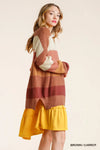 Rust Autumn Break Colorblock Sweater
