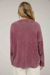 Wine Southern Charm Mineral Wash Sweater