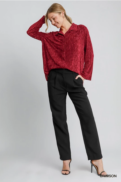 Wine Holiday Crush Velvet Top