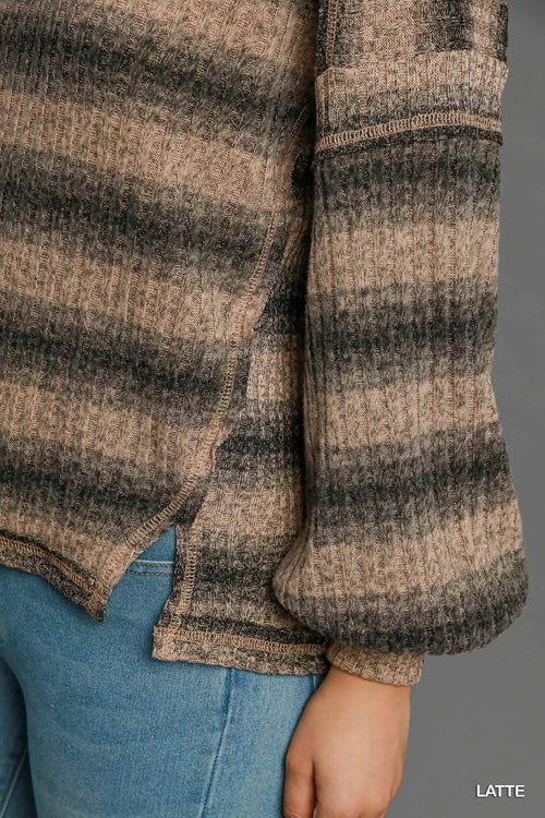 Brown Easy Does It Stripe Top