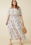 Blue Lucky One Floral Maxi Dress