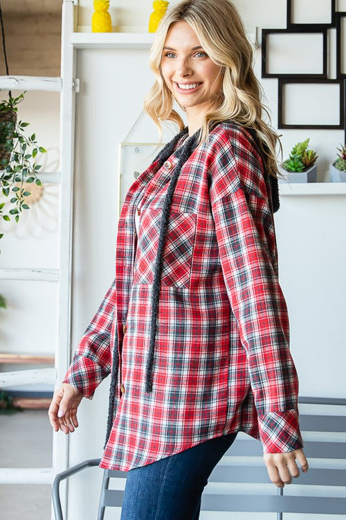 Red Bonfire Weather Top With Hood