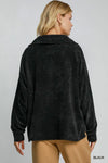 Black Oversized Chenille Top