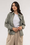 Green Say A Prayer Oversize Jacket