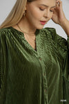 Olive The Story Goes Velvet Button Down Top