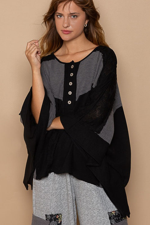 Black Fall Escape Oversized Top