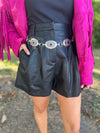 Black Hollywood Day Leather Short