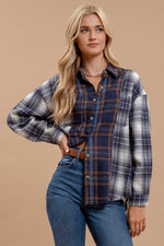 Navy Decorate For Fall Plaid Top