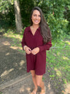 Wine Snuggle Weather Knit Romper