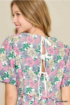 Cream/Blue Time Will Tell Floral Dress