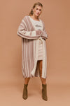 Cream/Mocha Crisp Air Sweater Cardigan