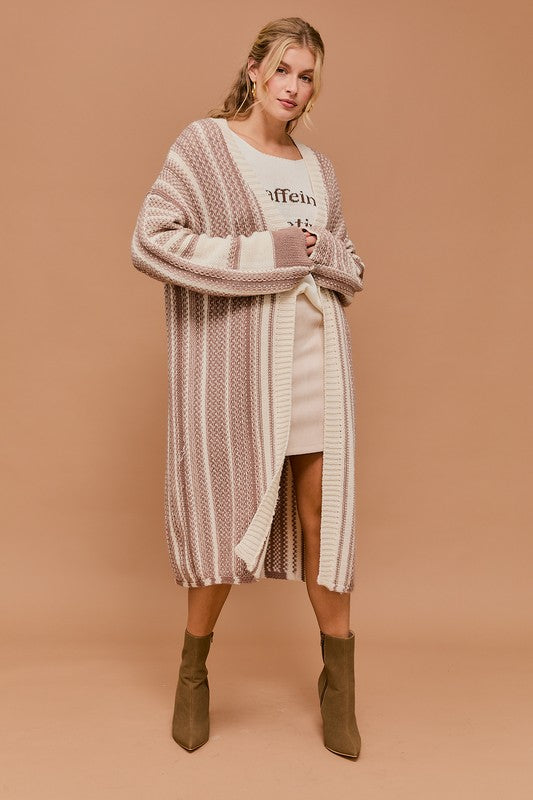 Cream/Mocha Crisp Air Sweater Cardigan