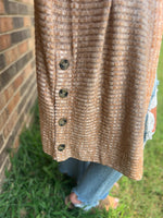 Sand Caramel Latte Button Cardigan