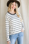 Off White Clever Ways Stripe Lace Back Top