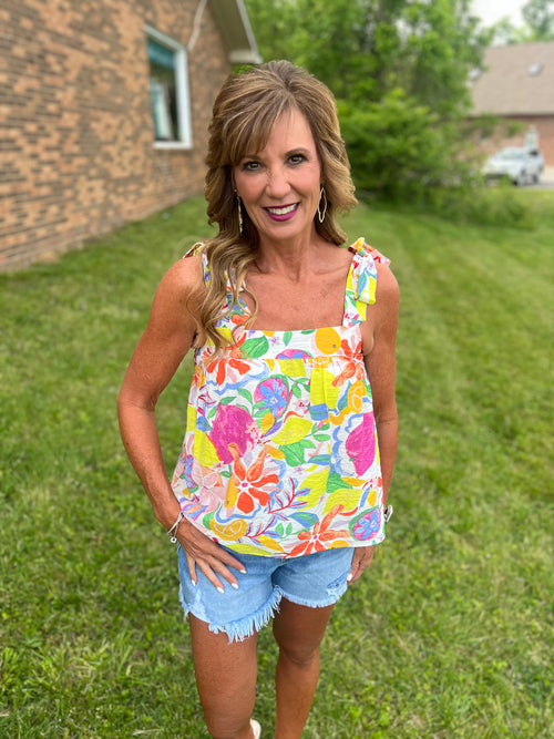 Ivory Fruit Medley Summer Top
