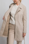 Oatmeal Wrap Coat With Tie & Pockets