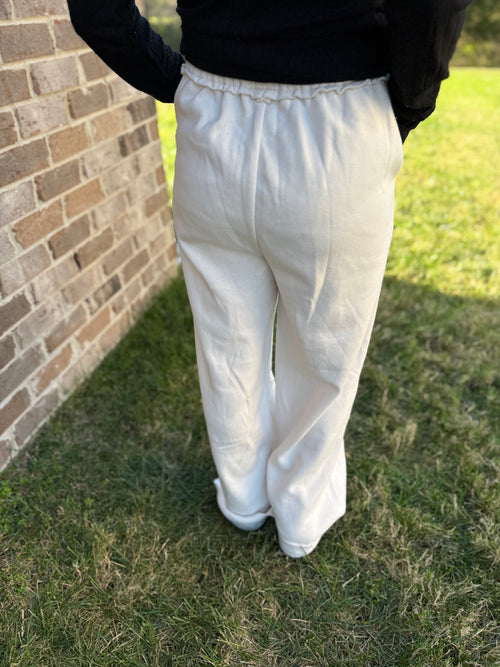 Beige Sweat Pants W Pockets DOORBUSTER