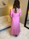 Pink Lovers Lane Pleated Midi Dress