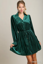 Green Holiday Giving Shimmer Dress