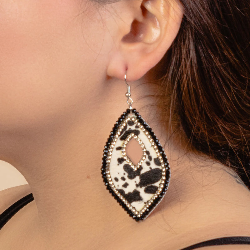 Cowhide Statement Earrings