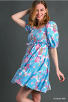 Lt Blue Reality Check Print Dress