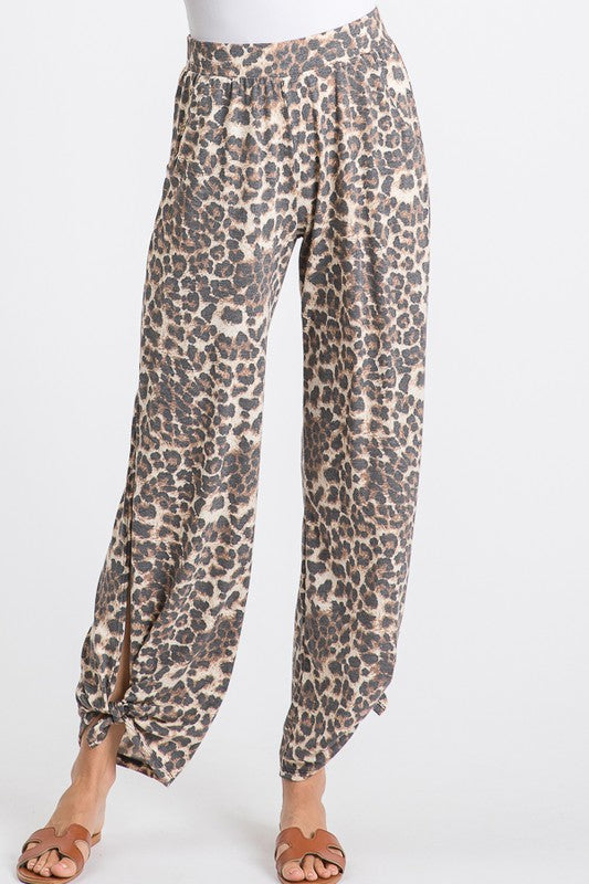 Animal Wild Side Slit Tie Pants