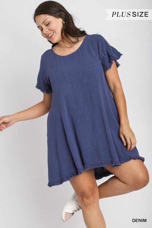 Blue Deep Waters Tunic Dress W Pockets