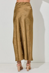 Olive Holiday Fun Satin Maxi Skirt