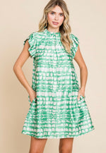 Green One Of A Kind Print Dress