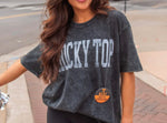 Black Rocky Top Acid Wash Tee